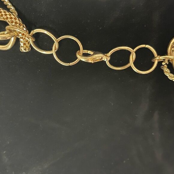 Gold Toned Chain Link Statement Necklace - Picture 3 of 3